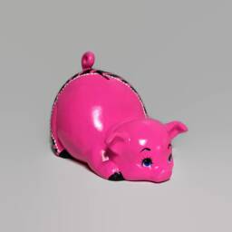 Ceramic Piggy Bank - Bright Pink Zebra Stripes Jungle Theme Fashionista - thumbnail 4