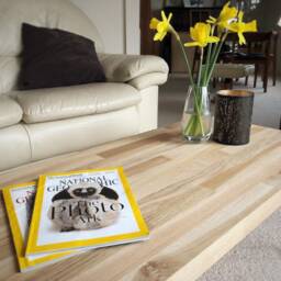 Oak Butchers Block Coffee Table, On Hairpin Legs - thumbnail 2