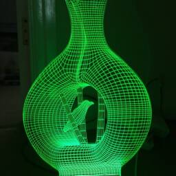 Bird On Vase 3D Personalised Smart App Control Night Light Bluetooth, Music, 7&16M Colour Mobile App , Gift Led Lamp - thumbnail 4