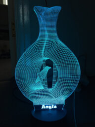 Bird On Vase 3D Personalised Smart App Control Night Light Bluetooth, Music, 7&16M Colour Mobile App , Gift Led Lamp