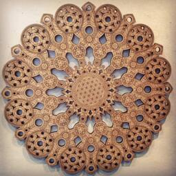 Laser Cut Wood Mandala Flower Of Life Sacred Geometry Art - thumbnail 2