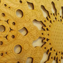 Laser Cut Wood Mandala Flower Of Life Sacred Geometry Art - thumbnail 3