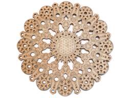 Laser Cut Wood Mandala Flower Of Life Sacred Geometry Art - thumbnail 1