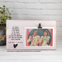 5Th Anniversary Gift, Year Count Personalized Picture Frame, Five Wooden 3 Years, Fifteen Couples Photo Frame - thumbnail 3