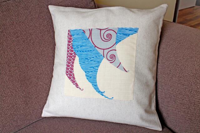 Abstract Blue Maroon Grey Pillow Cushion Cover 18x18Inch - 45cm - image 1