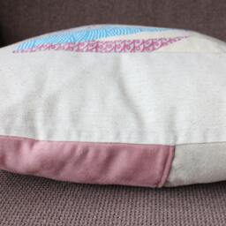 Abstract Blue Maroon Grey Pillow Cushion Cover 18x18Inch - 45cm - thumbnail 3