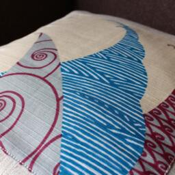 Abstract Blue Maroon Grey Pillow Cushion Cover 18x18Inch - 45cm - thumbnail 2