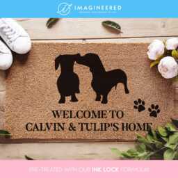 Custom Dachshund Doormat - Wiener Dog Door Mat Personalized Welcome Funny Weiner Gifts - thumbnail 1