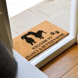 Custom Dachshund Doormat - Wiener Dog Door Mat Personalized Welcome Funny Weiner Gifts - thumbnail 2