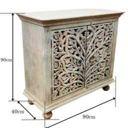 Mango Wood Two Door Sideboard - Khsd88 - thumbnail 4