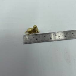 Laying Gold Lion Miniature, Tiny Animal Figurine, Dollhouse Decor, Diorama Accessory, Statue, Elegant, Painted Resin Ornament, Architecture - thumbnail 4