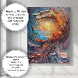 Radiant Swirling Abstract Light Impasto Texture Canvas Wall Art Print Decor Picture Ready To Hang - thumbnail 3