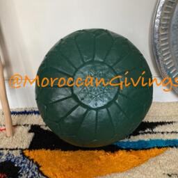 stuffed Moroccan Pouf/Floor Cushions Footstool Berber Pouf Ottoman Leather - thumbnail 2
