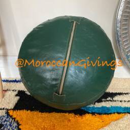 stuffed Moroccan Pouf/Floor Cushions Footstool Berber Pouf Ottoman Leather - thumbnail 3