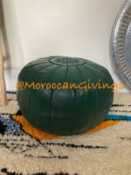 stuffed Moroccan Pouf/Floor Cushions Footstool Berber Pouf Ottoman Leather