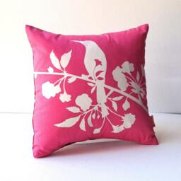 Hot Pink Blooming Blossom-Mini 10.5 Inches Square Pillow - thumbnail 3