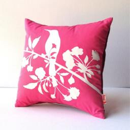 Hot Pink Blooming Blossom-Mini 10.5 Inches Square Pillow - thumbnail 2