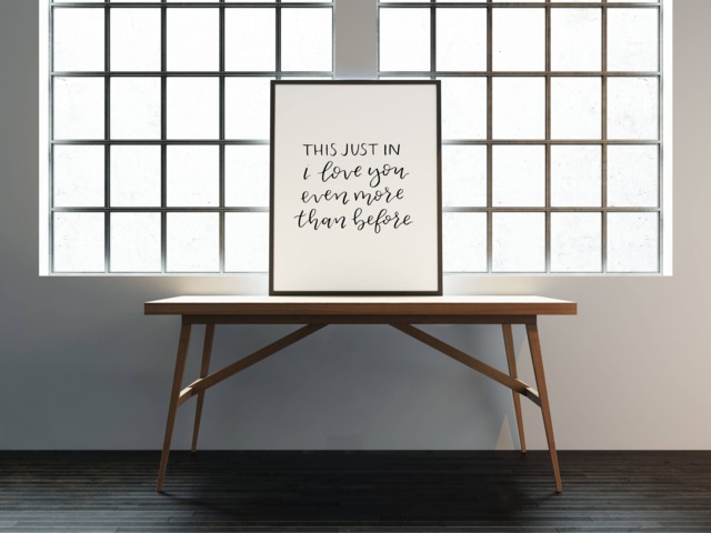 This Just in - I Love You Hand Lettered Calligraphy Print Wall Art Quote Home Decor