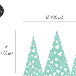 Mountains Wall Decal, Removable, Hearts Pattern, Landscape Decor For Kids Room, Nurseries, Peel & Stick, Self Adhesive #63 - thumbnail 2