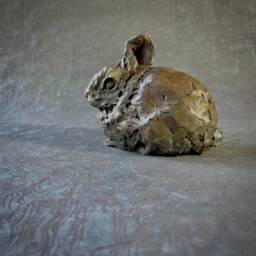 Bronze Bunny Sculpture Tawny Cottontail, Luxury Art Decor By Kindrie Grove - thumbnail 3