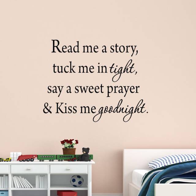 Read Me A Story, Tuck in Tight, Say Sweet Prayer & Kiss Goodnight Nursery Quotes Wall Decals - Vwaq - image 1