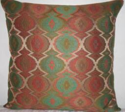 "Chenille Conemporary Decorative Ikat Pattern Pillow Cover-24""x24" - thumbnail 2