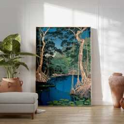 Mangrove Forest Lake Poster, Japanese Nature Landscape Art Print - thumbnail 3