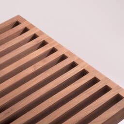 Walnut Slatted Bench Mid Century Modern Entryway Bench Or Coffee Table - thumbnail 3