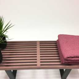 Walnut Slatted Bench Mid Century Modern Entryway Bench Or Coffee Table - thumbnail 4