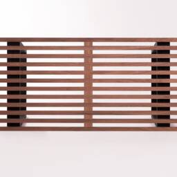Walnut Slatted Bench Mid Century Modern Entryway Bench Or Coffee Table - thumbnail 2