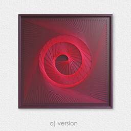 Burgundy Red Spiral String Art - Large 3D Neon Glow in The Dark Wall Decor - thumbnail 3