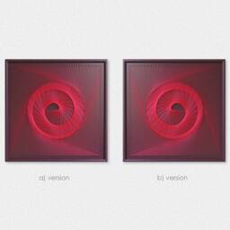 Burgundy Red Spiral String Art - Large 3D Neon Glow in The Dark Wall Decor - thumbnail 2