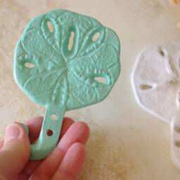 Beach Decor Cast Iron Sanddollar Wall Hook - Pick Your Color - thumbnail 2
