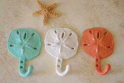 Beach Decor Cast Iron Sanddollar Wall Hook - Pick Your Color - thumbnail 1