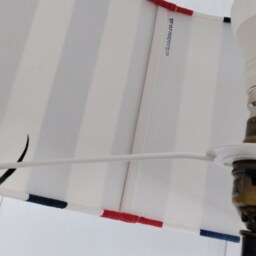 Red, White & Blue Striped Drum Lampshade, Nautical Style - thumbnail 3