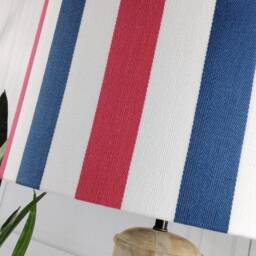 Red, White & Blue Striped Drum Lampshade, Nautical Style - thumbnail 4