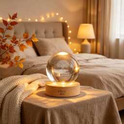 Happy Retirement Led Light, Personalized Crystal Ball Light Night, Custom Gift For Boss Coworker, Retired Her - thumbnail 3