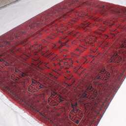 Red Bukhara Rug, Afghan Tribal Handmade Veg Dyes Wool Carpet, Turkmen Oriental Kitchen Rug For Bedroom, Vintage Area - thumbnail 2