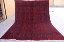 Red Bukhara Rug, Afghan Tribal Handmade Veg Dyes Wool Carpet, Turkmen Oriental Kitchen Rug For Bedroom, Vintage Area - thumbnail 1