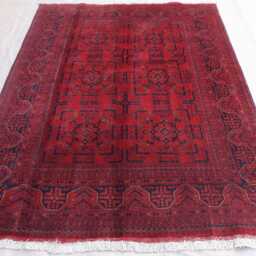 Red Bukhara Rug, Afghan Tribal Handmade Veg Dyes Wool Carpet, Turkmen Oriental Kitchen Rug For Bedroom, Vintage Area - thumbnail 3
