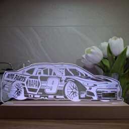 Chase Elliot #9 Chevrolet Camaro Led Lamp - Nascar Night Light With 7 Colours, Napa Nascar Cup Series Champion, Gift For Dad/Him - thumbnail 2