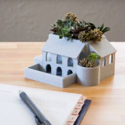 Roman Garden Villa As A Succulent Planter Mother's Day Gift, Father's Geometric Planter, Cactus Architecture - thumbnail 1