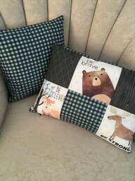 Animal Pillow Woodland Nursery Decor, Be Brave, Strong - thumbnail 1