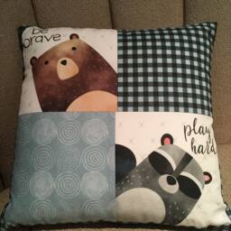 Animal Pillow Woodland Nursery Decor, Be Brave, Strong - thumbnail 3