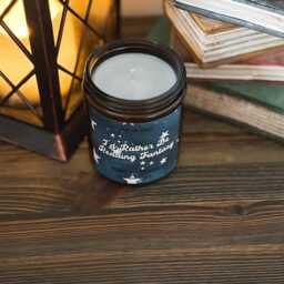 I'd Rather Be Reading Fantasy Candle Lotus & Vanilla Scented Soy Candle, Bookish - thumbnail 2