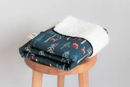 Baby Blanket Crib Soft Made Of 100% Cotton Forest Animals Deer Baby Shower Gift Romarin - thumbnail 1
