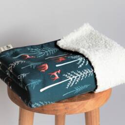 Baby Blanket Crib Soft Made Of 100% Cotton Forest Animals Deer Baby Shower Gift Romarin - thumbnail 3