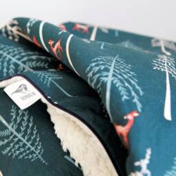 Baby Blanket Crib Soft Made Of 100% Cotton Forest Animals Deer Baby Shower Gift Romarin - thumbnail 4