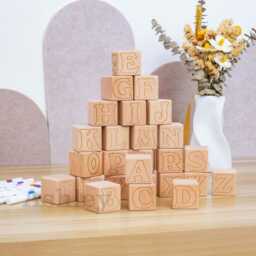 Personalized Wood Baby Birth Block, Custom Name Blocks, Activities & Games For Shower, Abc Letter Blocks