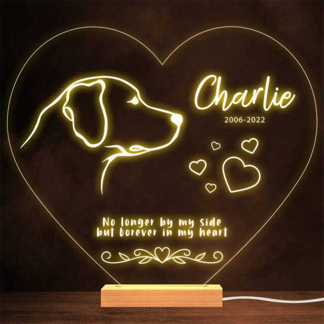 Labrador Dog Memorial Pet Loss Personalised Gift Warm Lamp Night Light - image 1
